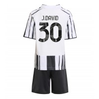 Juventus Jonathan David #30 Domáci Detský futbalový dres 2025-26 Krátky Rukáv (+ trenírky)